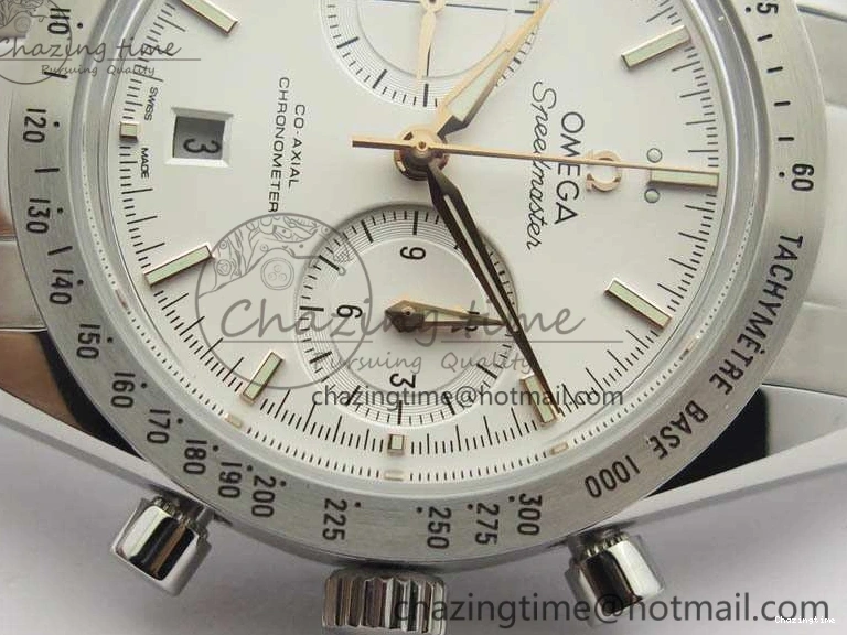 0218 Speedmaster ’57 Co-Axial OMF 1:1 Best Edition White Dial RG Markers On SS Bracelet A WellDesigned 8144